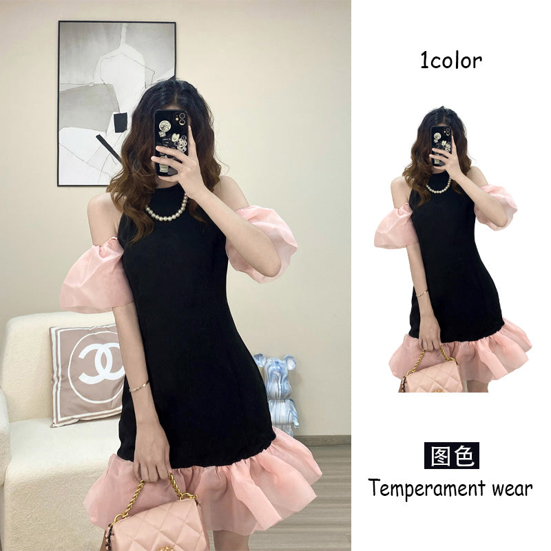 Váy Liền Tay Phồng Có Thể Muối Ngọt Cao Cấp VÁY ĐẦM Ghép Khí Chất Dáng Nhỏ Mẫu Mới Mùa Hè 2023 Nữ