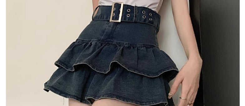 Chân Váy Bò Bèo Nhún Phong Cách Hot Girl Váy Ngắn Chữ A Tôn Dáng Gầy Cạp Cao Mùa Hè Cho Nữ Váy Thiết Kế Thích Hợp Sành Điệu