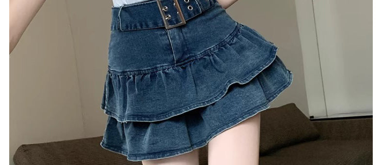 Chân Váy Bò Bèo Nhún Phong Cách Hot Girl Váy Ngắn Chữ A Tôn Dáng Gầy Cạp Cao Mùa Hè Cho Nữ Váy Thiết Kế Thích Hợp Sành Điệu