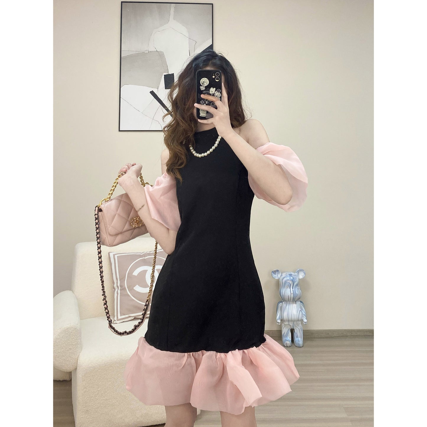 Váy Liền Tay Phồng Có Thể Muối Ngọt Cao Cấp VÁY ĐẦM Ghép Khí Chất Dáng Nhỏ Mẫu Mới Mùa Hè 2023 Nữ