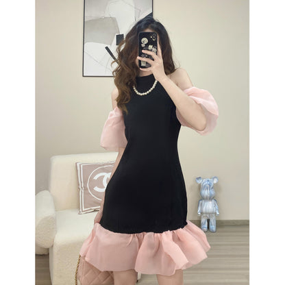 Váy Liền Tay Phồng Có Thể Muối Ngọt Cao Cấp VÁY ĐẦM Ghép Khí Chất Dáng Nhỏ Mẫu Mới Mùa Hè 2023 Nữ